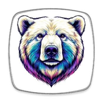 White Polar Bear - Square fridge magnet - white - Front