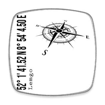Koordinaten Lemgo - Viereckiger Kühlschrankmagnet - Weiß - Vorne