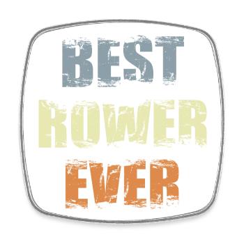 Best Rower - Square fridge magnet - white - Front