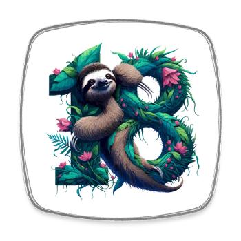 18 Year Old Sloth 18 Year Old 18th Birthday Gesch - Square fridge magnet - white - Front