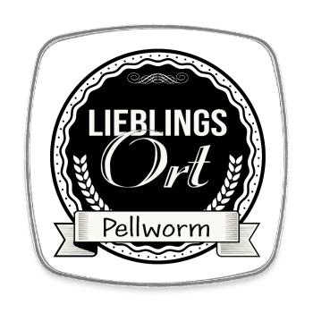 Lieblingsort Pellworm - Viereckiger Kühlschrankmagnet - Weiß - Vorne