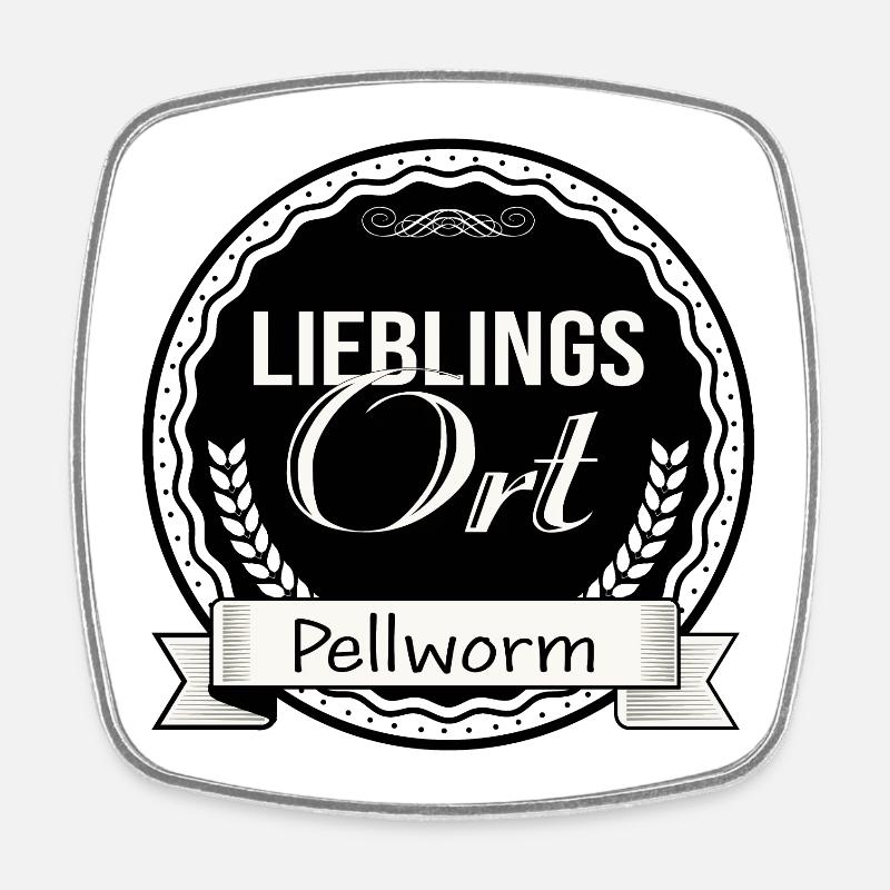 Lieblingsort Pellworm - Viereckiger Kühlschrankmagnet - Weiß