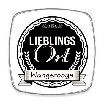 Lieblingsort Wangerooge - Viereckiger Kühlschrankmagnet - Weiß - Vorne