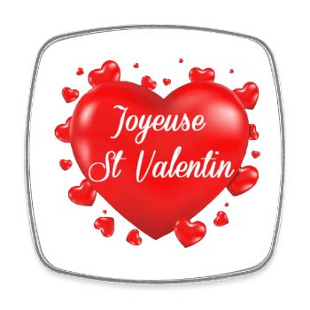 Coeur st valentin - Magnet carré - blanc - Devant