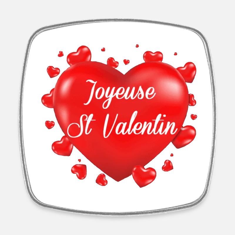 Coeur st valentin - Magnet carré - blanc