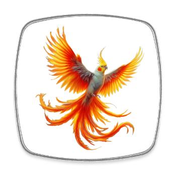 Cockatiel (15) - Square fridge magnet - white - Front