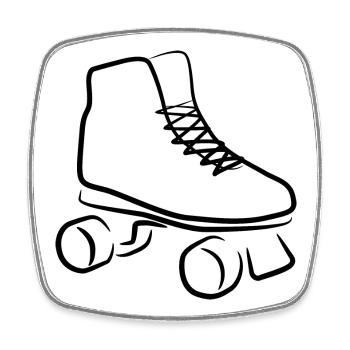 Roller Skates Sketch - Square fridge magnet - white - Front