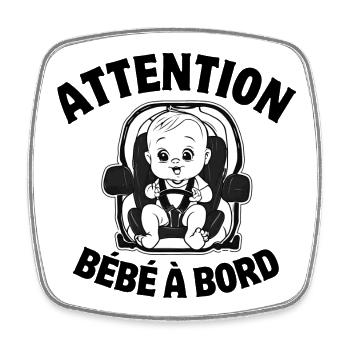 bébé à bord, enfant, bébé - Magnet carré - blanc - Devant