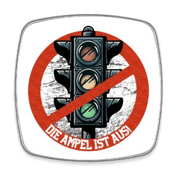 Die AMPEL ist AUS! - Viereckiger Kühlschrankmagnet - Weiß - Vorne