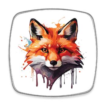 Niedlicher Fuchs - Viereckiger Kühlschrankmagnet - Weiß - Vorne