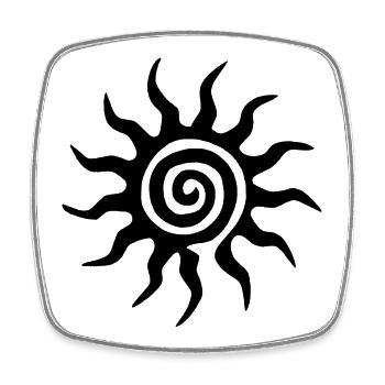 Spirale Schwarze Sonne - Viereckiger Kühlschrankmagnet - Weiß - Vorne