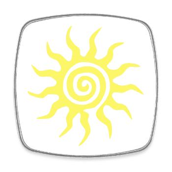 Spiral-Sonne - Viereckiger Kühlschrankmagnet - Weiß - Vorne