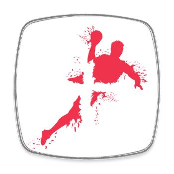Équipe de handball Danemark Symbole de joueur de handball Icône de lancer - Magnet carré - blanc - Devant