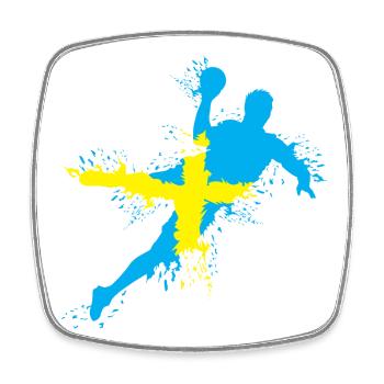 Équipe de handball Suède Lancer Explosion EC Logo icône - Magnet carré - blanc - Devant