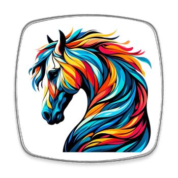 Horse - Square fridge magnet - white - Front