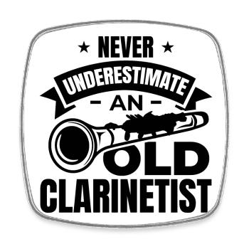 Clarinetist grandfather - Square fridge magnet - white - Front