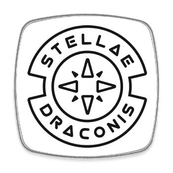 Stellae Draconis - Logo (noir) - Magnet carré - blanc - Devant