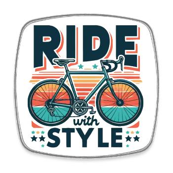 Roulez avec style : design de vélo - Magnet carré - blanc - Devant