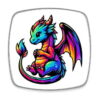 Dragon - Square fridge magnet - white - Front
