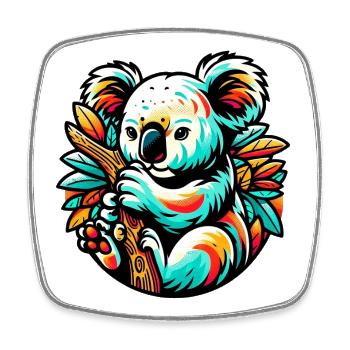 Koala - Viereckiger Kühlschrankmagnet - Weiß - Vorne