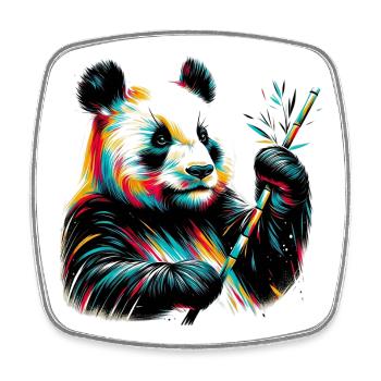 Panda - Viereckiger Kühlschrankmagnet - Weiß - Vorne