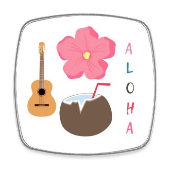 Hawaiian Harmony Designe - Viereckiger Kühlschrankmagnet - Weiß - Vorne