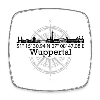 Koordinaten Wuppertal - Viereckiger Kühlschrankmagnet - Weiß - Vorne