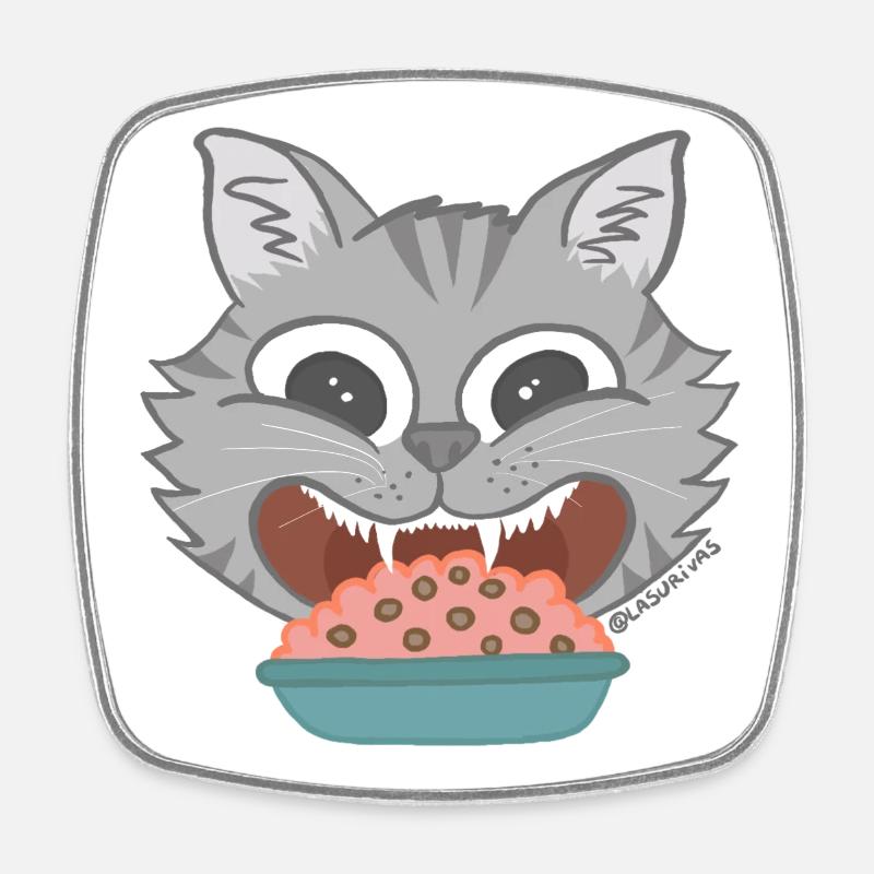 Gato - Viereckiger Kühlschrankmagnet - Weiß