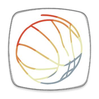 Basketball Retro Style - Square fridge magnet - white - Front
