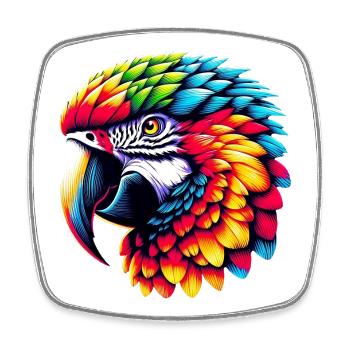 Parrot - Square fridge magnet - white - Front