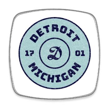 Detroit Michigan Emblem 1701 - Viereckiger Kühlschrankmagnet - Weiß - Vorne