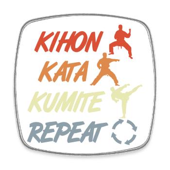 Pillars of Karate - Square fridge magnet - white - Front