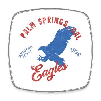 Palm-Springs Californie Sports Rétro Vintage Design - Magnet carré - blanc - Devant
