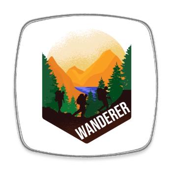 Wanderer - Viereckiger Kühlschrankmagnet - Weiß - Vorne