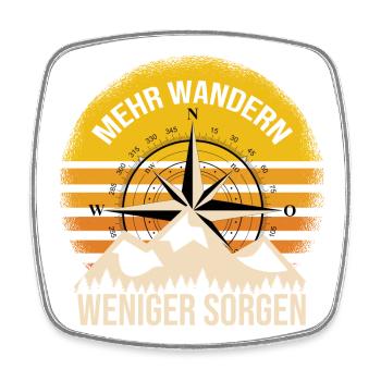 Mehr wandern, weniger Sorgen - Viereckiger Kühlschrankmagnet - Weiß - Vorne