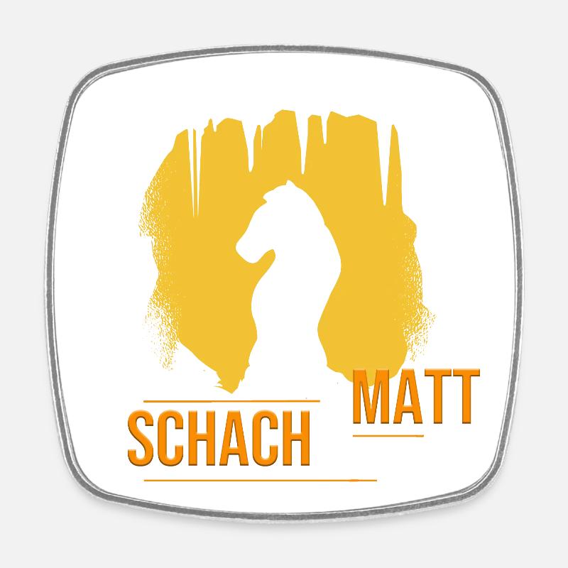 Schachmatt - Viereckiger Kühlschrankmagnet - Weiß