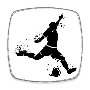 Soccer Player Blast Team Team Fan icon - Square fridge magnet - white - Front