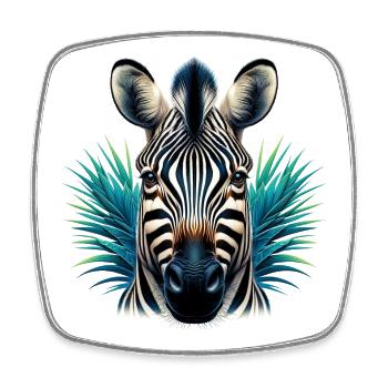 Zebra - Viereckiger Kühlschrankmagnet - Weiß - Vorne