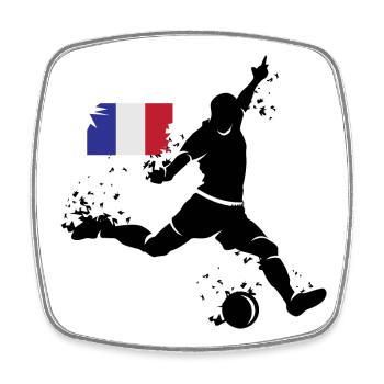 Fußball Spieler Explosion Frankreich Team EM 2024 - Viereckiger Kühlschrankmagnet - Weiß - Vorne