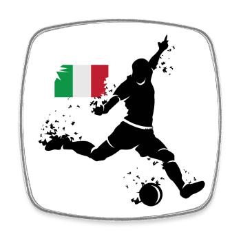 Football Team Italy Fan Player Blast - Square fridge magnet - white - Front