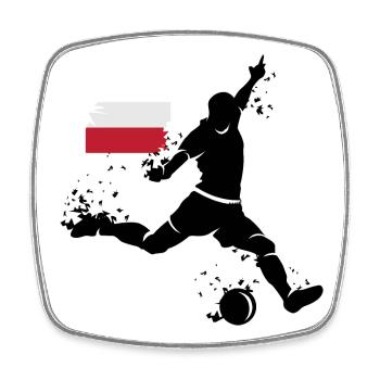 Fußball Spieler Explosion Polen EM 2024 Symbol - Viereckiger Kühlschrankmagnet - Weiß - Vorne