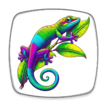 Gecko - Square fridge magnet - white - Front