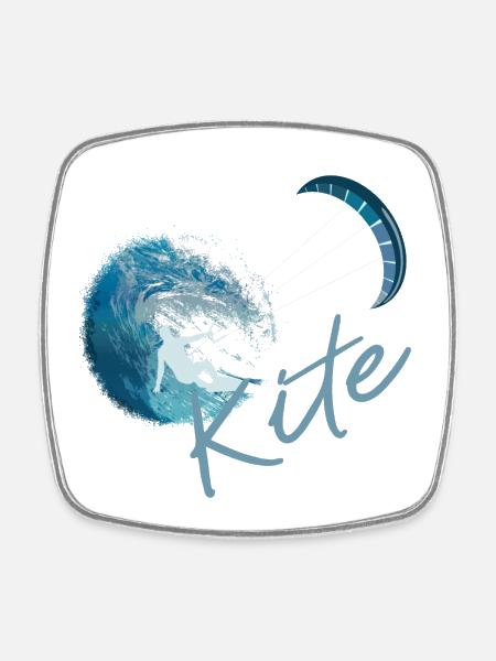 Kitesurfen - Viereckiger Kühlschrankmagnet - Weiß