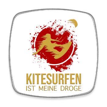 Kitesurfen - ist meine Droge - Viereckiger Kühlschrankmagnet - Weiß - Vorne