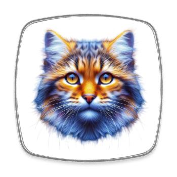 Chat - Magnet carré - blanc - Devant