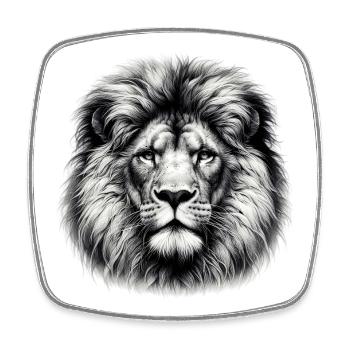 Lion - Square fridge magnet - white - Front