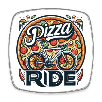 Design der Pizza-Radtour - Viereckiger Kühlschrankmagnet - Weiß - Vorne