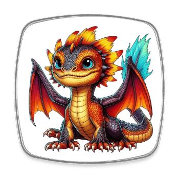Dragon - Square fridge magnet - white - Front