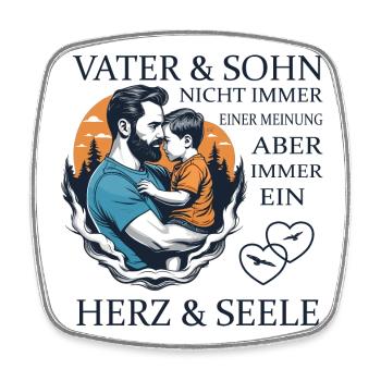 Father and son - Square fridge magnet - white - Front