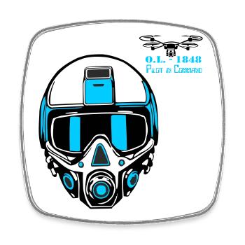 Drohnenpilot 2 - Viereckiger Kühlschrankmagnet - Weiß - Vorne
